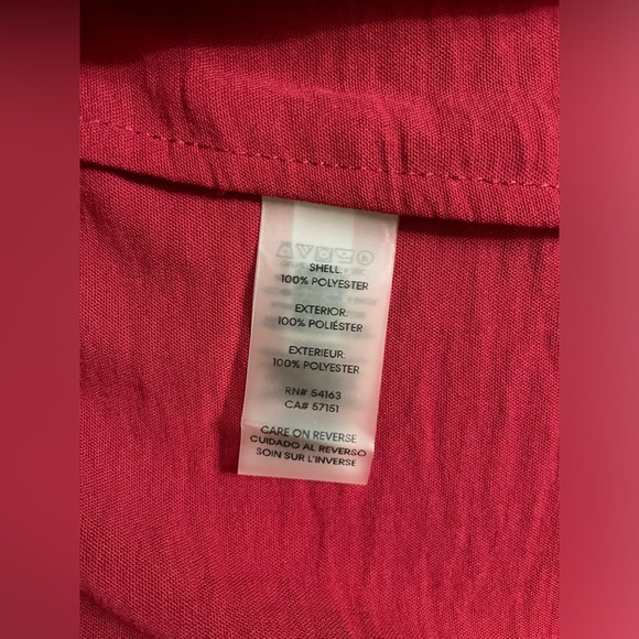 NWT Calvin Klein Lightweight Long Sleeve, Drawstring Cinched Red Size L - Picture 5 of 7